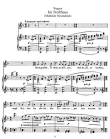 Partition , Im Treibhaus, 5 Gedichte für eine Frauenstimme, Wesendonck-Lieder par Richard Wagner