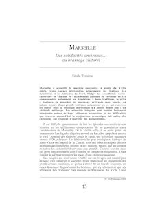 Marseille - 15 MARSEILLE Des solidarités anciennes au brassage ...