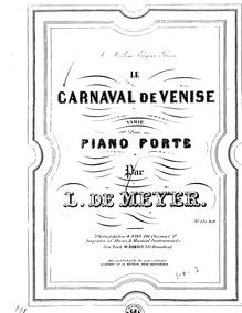 Partition complète, Le Carnaval de Venise / varié, B Major, Meyer, Leopold de