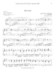 Partition , Sortie en C major, orgue Music, Œuvres inédites de J.-N. Lemmens