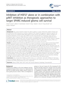 Inhibition of HSP27 alone or in combination with pAKT inhibition as therapeutic approaches to target SPARC-induced glioma cell survival