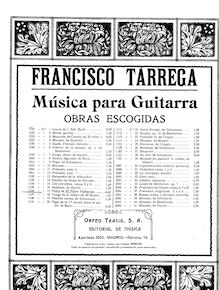 Partition guitare score, El Pobre Valbuena Polka Japonesa, Tárrega, Francisco