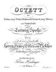 Partition violon, Octet, E major, Spohr, Louis