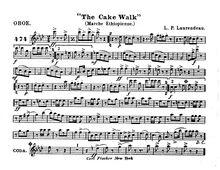 Partition hautbois, pour Cake Walk, Marche Ethiopienne, D♭ major