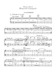 Partition basson 1/2, 3, Sarrusophone, Rapsodie espagnole, Rhapsodie espagnole