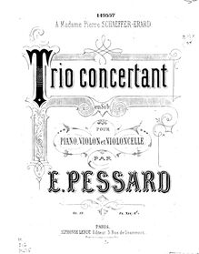 Partition de violon, Piano Trio Concertant, Op.19, Trio Concertant in B♭ Major for Piano Violin and Cello, Op.19
