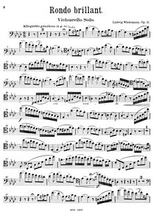 Partition violoncelle (alternate pour clarinette), Rondo brilliant, Op.11