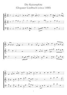 Partition complète (instruments ATB), Glogauer Liederbuch - Three pièces