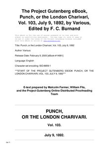Punch, or the London Charivari, Volume 103, July 9, 1892