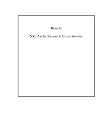 Item 3c NSF Arctic Research Opportunities