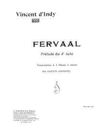 Partition Prélude du 3e acte, Fervaal, Op.40, Action musicale en trois actes