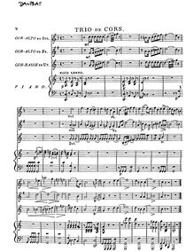 Partition de piano, Trio pour two Cors-Alto et Cor-Basse avec Piano accompagnement, Op.15