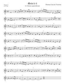 Partition ténor viole de gambe 2, octave aigu clef, O decus apostolicum