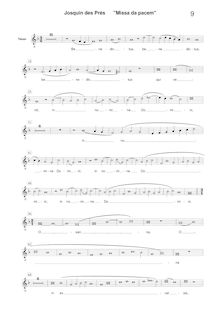 Partition ténor [G2 clef], Missa Da pacem, Josquin Desprez par Josquin Desprez