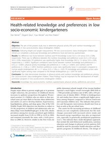 Health-related knowledge and preferences in low socio-economic kindergarteners