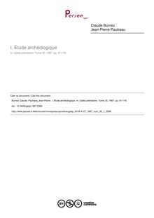 Étude archéologique - article ; n°1 ; vol.30, pg 91-116
