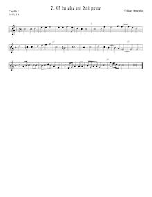 Partition viole de gambe aigue 1, madrigaux pour 4 voix, Anerio, Felice par Felice Anerio