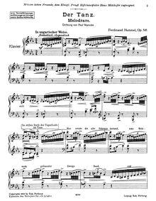 Partition complète, Der Tanz, Op.141, Hummel, Ferdinand