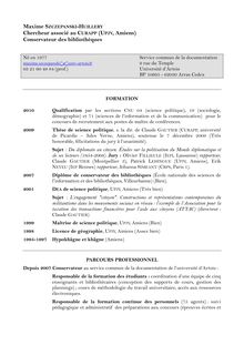 Chercheur associé au CURAPP (UPJV, Amiens) Conservateur des ...
