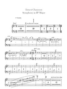 Partition harpe 1, 2, Symphony en B-flat major, Chausson, Ernest