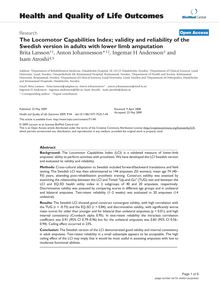 The Locomotor Capabilities Index; validity and reliability of the Swedish version in adults with lower limb amputation