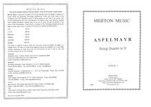 Partition parties complètes, corde quatuor en D major, D major, Asplmayr, Franz