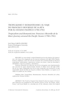 Tropicalísimo y romanticismo: el viaje de Francisco Mourelle de la Rúa por el Océano Pacífico (1780-1781)