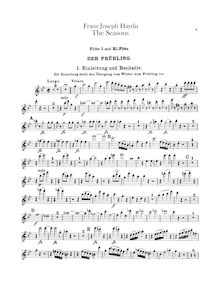 Partition flûte 1 (doubling Piccolo), 2, Die Jahreszeiten, The Seasons