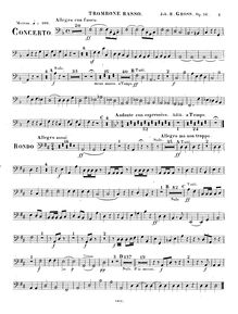 Partition basse Trombone, violoncelle Concerto, Op.14, Concerto in Forme d un Concertino pour Violoncelle avec Accompagnement de l Orchestre ou du Pianoforte, Op.14