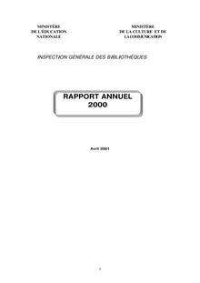 Rapport annuel 2000 de l Inspection générale des bibliothèques