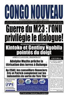 Congo Nouveau N° 1776 - Du lundi 13 mars 2023