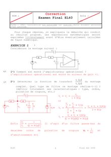 Correction d un sujet UTBM Fonctions electroniques pour l ingenieur 2006 GESC