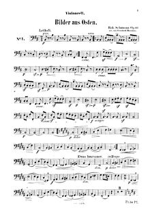 Partition de violoncelle, Bilder aus Osten, Op.66, Schumann, Robert