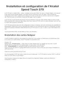 Installation et configuration de l Alcatel Speed Touch 570