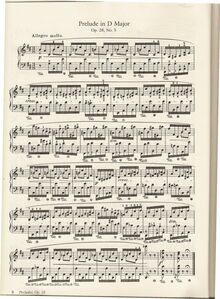 Partition No., Prelude en D major, préludes, Chopin, Frédéric