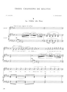 Partition complète, Trois Chansons de Bilitis, Debussy, Claude