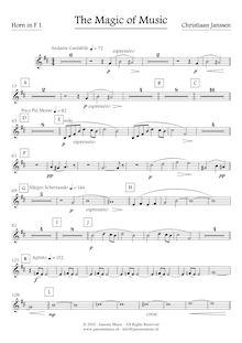 Partition cor 1 (F), pour Magic of Music, Janssen, Christiaan