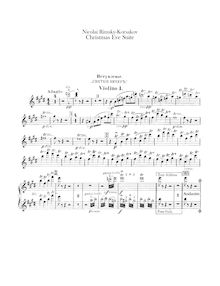 Partition violons I, Christmas Eve, Ночь перед Рождеством, Rimsky-Korsakov, Nikolay