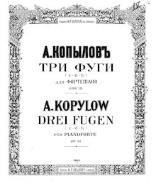 Partition complète, 3 Fugues, Kopylov, Aleksandr