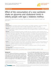 Effect of the consumption of a new symbiotic shake on glycemia and cholesterol levels in elderly people with type 2 diabetes mellitus