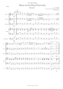 Partition complète, Music pour pour Royal Fireworks, Fireworks Music par George Frideric Handel