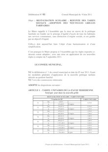 Conseil municipal - Projet de delibation du 9 juin 2011