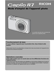 Notice Appareil Photo numériques Ricoh  Caplio R7