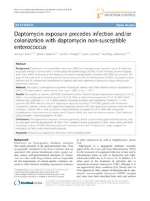 Daptomycin exposure precedes infection and/or colonization with daptomycin non-susceptible enterococcus