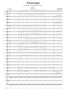 Partition complète, Il Convegno, Il Convegno (The Meeting), Divertimento for Two Clarinets with Piano Accompaniment par Amilcare Ponchielli