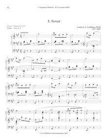 Partition , Verset, L Organiste Moderne, Lefébure-Wély, Louis James Alfred par Louis James Alfred Lefébure-Wély