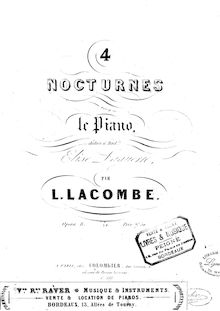 Partition complète, 4 nocturnes, Op.8, Lacombe, Louis