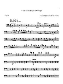 Partition violoncelles, Eugene Onegin, Евгений Онегин ; Yevgeny Onegin ; Evgenii Onegin par Pyotr Tchaikovsky