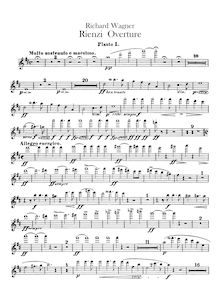 Partition flûte 1, 2, Piccolo, Rienzi, der Letzte der Tribunen, Wagner, Richard