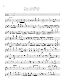 Partition violons I, Symphony No.87 en A major, Sinfonia No.87, Haydn, Joseph
